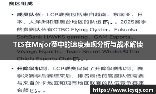 TES在Major赛中的速度表现分析与战术解读